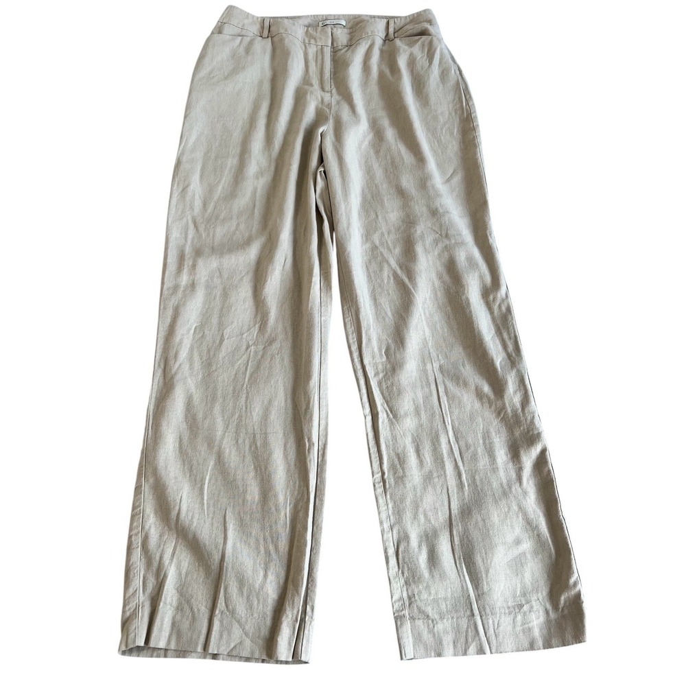 Cato Est. 1946 Linen Pants Women's Sz 16W Beige Beach